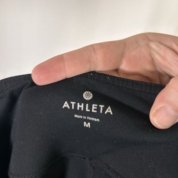Athleta Leggings Women's Medium Black Pull On Nylon Blend Mid Rise - Picture 7 of 8